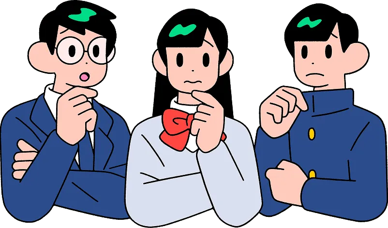 悩んでいる中学生のイラスト