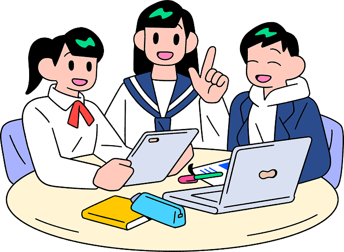 勉強しているイラスト