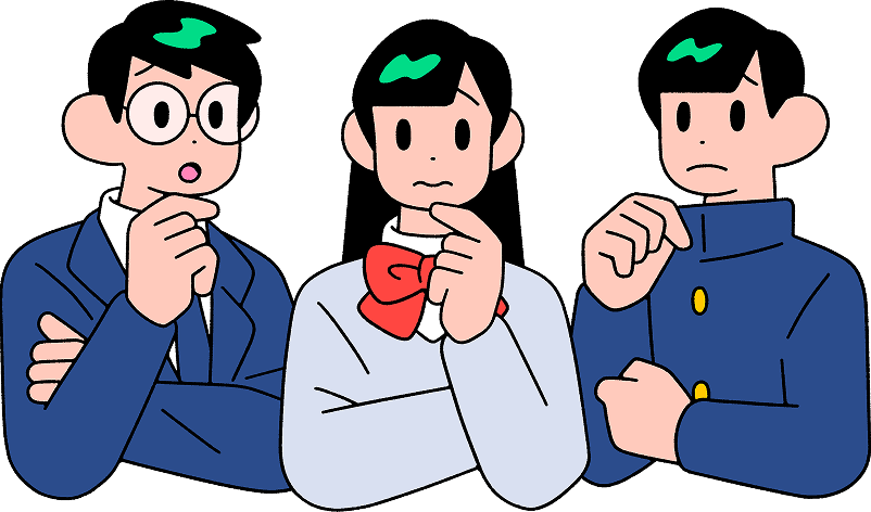 悩んでいる中学生のイラスト